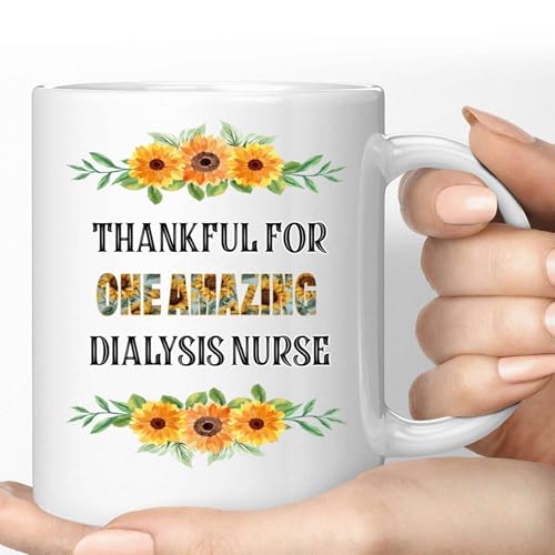 Gift Design Thanksgiving Gift for Dialysis Nurse - Appreciate with Turkey and Stethoscope - 11 Oz White Ceramic Coffee Mug