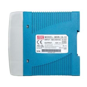 DynMach MDR-10-12 DIN Rail Mounted Power Supply - Input: 85-264VAC; Output: 12VDC, 0.84A, 10W; High Efficiency and Stability, Engineered for Small Scale Industrial Applications