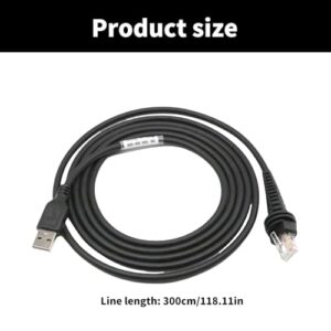 3Meter Long Barcode Scanner USB Cable for 1250G/1900G/1300G/1200G/1202G Enhances Performances Easy Connection