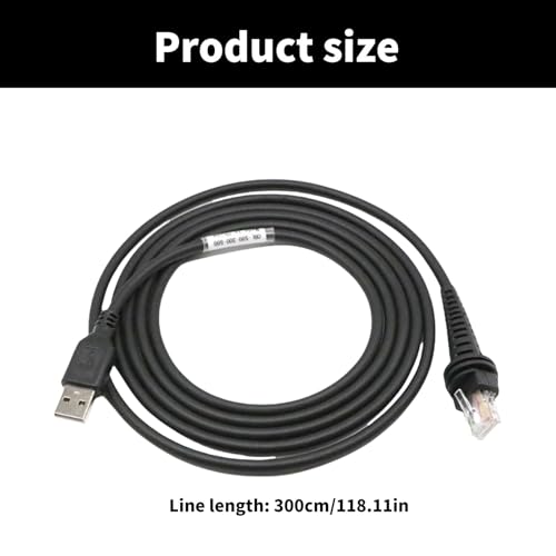 3Meter Long Barcode Scanner USB Cable for 1250G/1900G/1300G/1200G/1202G Enhances Performances Easy Connection