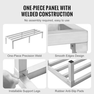 VEVOR Aluminum Dunnage Rack, 60” x 20” Commercial Food Floor Rack, 12” Off The Floor, 1800 lbs Capacity All-Welded Aluminum Storage Rack, for Storage in Restaurants, Kitchens, Garages and Vehicles