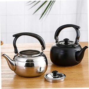 FELTECHELECTR Stainless Steel Teapot Espresso Machine Water Boiling Container Espresso Pitcher Coffee Kettle Travel Kettle Household Water Pot Stovetop Water Tea Kettle Camping Tea Kettle Silver