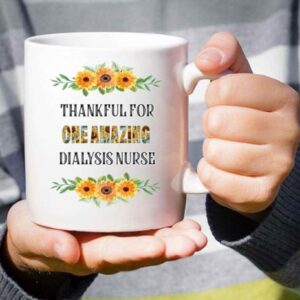 Gift Design Thanksgiving Gift for Dialysis Nurse - Appreciate with Turkey and Stethoscope - 11 Oz White Ceramic Coffee Mug