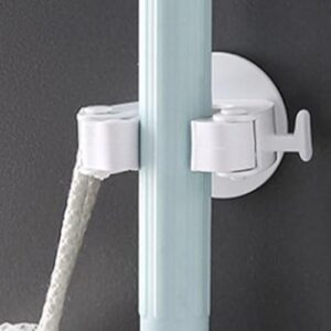 ZlxJJYY Modern Wall Mounted Mop Holder - Stylish Broom Hanger for Bathroom, Laundry Room, Kitchen, Closet - No Drill Installation, ABS Material - Space Saving Organizer