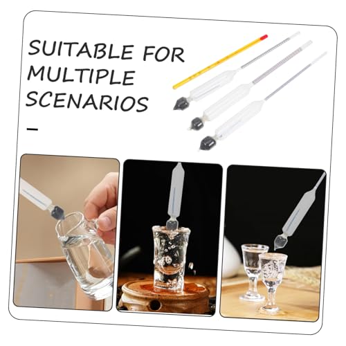 BRIGHTFUFU 3pcs Alcohol Meter Hydrometer Alcohol Tester Alcoholmeter Wine Meter Home Alcohol Test Wine Testing Meter Alcohol Percentage Tester Alcohol Proof Testers Thermometer Glass