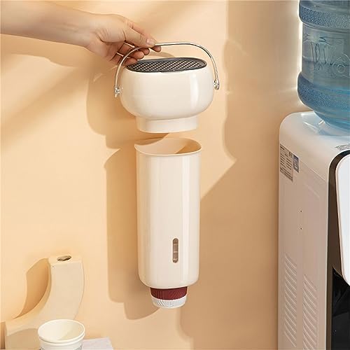 Csnbfiop Paper Cup Dispenser Wall Mounted Cup Storage Cup Holder with Tea Bag Storage Box for Home Offices