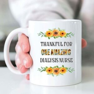 Gift Design Thanksgiving Gift for Dialysis Nurse - Appreciate with Turkey and Stethoscope - 11 Oz White Ceramic Coffee Mug