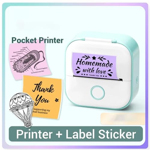 Snapprint Portable Printer, Printpod, Portable Print Pod with 1 Rolls Paper, Mini Photo Sticker Printer, Print Pod, Mini Sticker Portable Printer for School, Print Pods Printer for Pictures(Green)