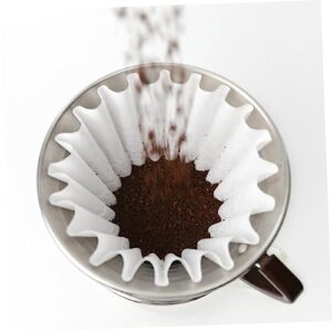 OKUMEYR 100 Sheets American Coffee Filter Paper Bowl Shaped Coffee Filter Tea Strainer Tea Filter Paper Effective Coffee Filtration Offee Brewing Filter Drip Coffee Filter Espresso White