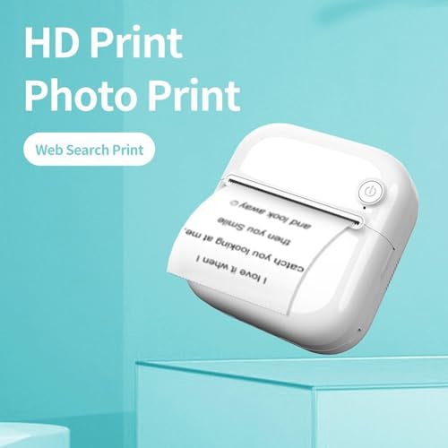 ANGGREK Mini Printer, Multifunctional Thermal Printing Technology Portable Fast Connection Mini Pocket Printer for Home