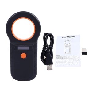 Pet Chip ID Scanner, Black Handheld Efficient Animal Tag Scanner for Dogs Cats