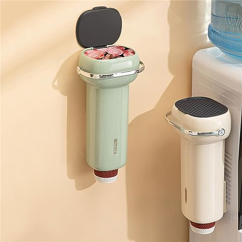 Csnbfiop Paper Cup Dispenser Wall Mounted Cup Storage Cup Holder with Tea Bag Storage Box for Home Offices