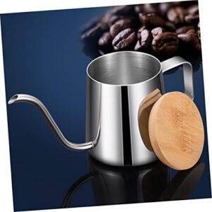 VINTORKY Coffee Pot Drip Kettle Stove Espresso Maker Espresso Coffee Machine Mini Teapot Stovetop Espresso Narrow Spout Pot Pouring Kettle Espresso Machine Stainless Steel Silver