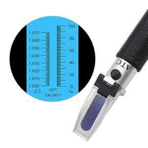 Csnbfiop Handheld Salinity Refractometer For Aquarium 0 To Salinometer Portable SeaWater Concentration Tester Meter ATC