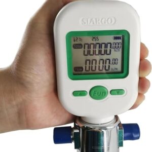 BHYIQI Digital Gas Mass Flow Meter Gas Flowmeter with Range 0 to 20L/Min Accracy ±2.5+0.5FS% Password Setting Alarm Function