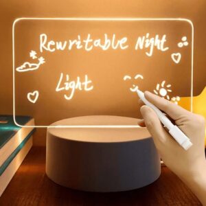 ScribbleLight with Interactive Touch Sensor, Rechargeable Battery, and Customizable Design for Creative Notes and Home Decor