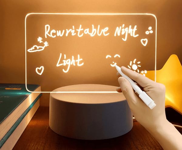 ScribbleLight with Interactive Touch Sensor, Rechargeable Battery, and Customizable Design for Creative Notes and Home Decor