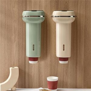 Csnbfiop Paper Cup Dispenser Wall Mounted Cup Storage Cup Holder with Tea Bag Storage Box for Home Offices