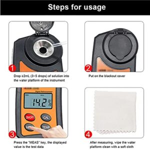 PODEC Fruit Refractometer, 0-55% Range Brix Meter, Sugar Sweetness Meter with ATC 10~80°C, ±0.5Brix/1°C Accuracy, High-Precision and Portable, for Food Suger Content Measurement