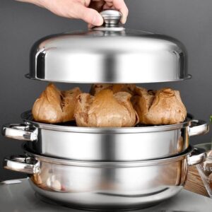 Thickened Stainless Steel Steamer -layer Ear Soup Steamer Steaming and Cooking -purpose Pot