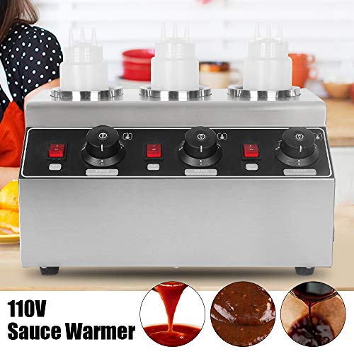 Electric Sauce Bottle Warmer, 0.68L x 2 Commercial Hot Fudge Warmer, Double Bottles Nacho Cheese Warmer, 86-176℉ Sauce Warmer Dispenser, Hot Chocolate Warmer Dispenser for Home Hotel Snack Bars