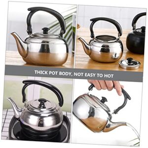 FELTECHELECTR Stainless Steel Teapot Espresso Machine Water Boiling Container Espresso Pitcher Coffee Kettle Travel Kettle Household Water Pot Stovetop Water Tea Kettle Camping Tea Kettle Silver