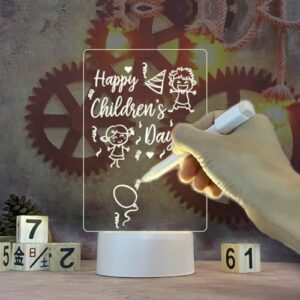 ScribbleLight with Interactive Touch Sensor, Rechargeable Battery, and Customizable Design for Creative Notes and Home Decor