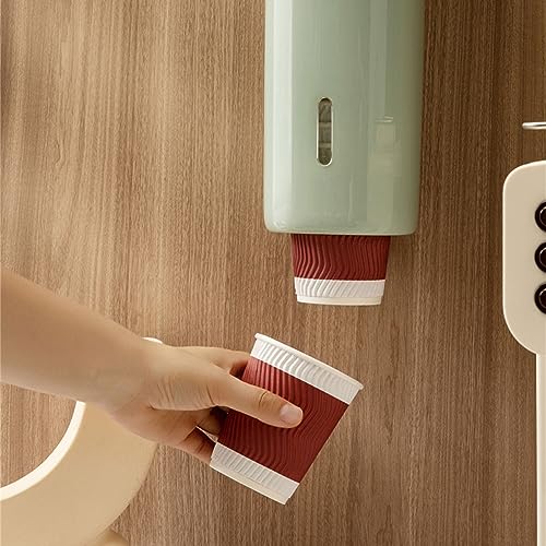 Csnbfiop Paper Cup Dispenser Wall Mounted Cup Storage Cup Holder with Tea Bag Storage Box for Home Offices