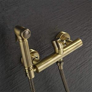 icVantA Bathroom Brass Antique Bronze Finished Bidet Faucet Toilet Bidet Shower Set Portable Bidet Spray 1.5M Hose Handheld Bidet Toilet，