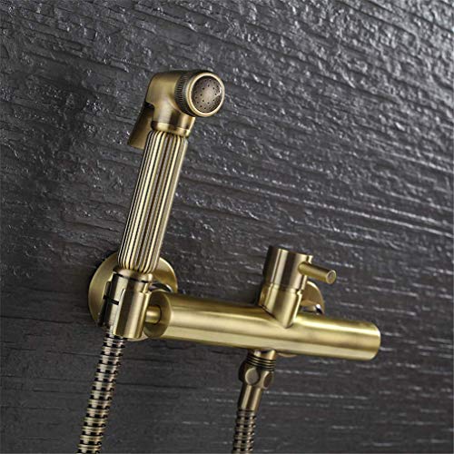 icVantA Bathroom Brass Antique Bronze Finished Bidet Faucet Toilet Bidet Shower Set Portable Bidet Spray 1.5M Hose Handheld Bidet Toilet，