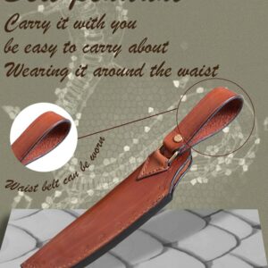 刀苑阁 Fixed Blade Knife Sheath Fits up to 8 Inch Blade,Leather Knife Sheaths Knife Holder Hunting Knife Sheath,Straight Knife Sheath Brown