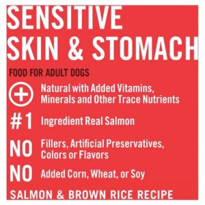 Pure Balance Pro+ Sensitive Skin & Stomach Dog Food, Salmon & Rice Recipe – Vet Formulated for Sensitive Dogs – Supports Skin Health, Digestive Health – 8LB Bag (This is A 8 LBS Bag)