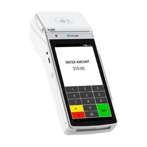 Valor PayTech VL550 POS Android Terminal | Intuitive 5.5” Touchscreen Design with PCI PTS 6.x Certified, 2600mAh Battery, Wi-Fi/4G/5G Connectivity, Dual Pricing, and Real-Time Inventory Management