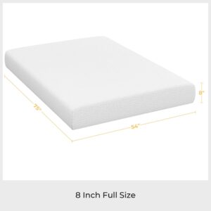 Yaheetech 8 Inch Full Size Mattress Cooling Gel Memory Foam Mattress, Green Tea Mattress for Fresher Sleep, Medium Firm, CertiPUR-US Certified, Full Mattress in a Box