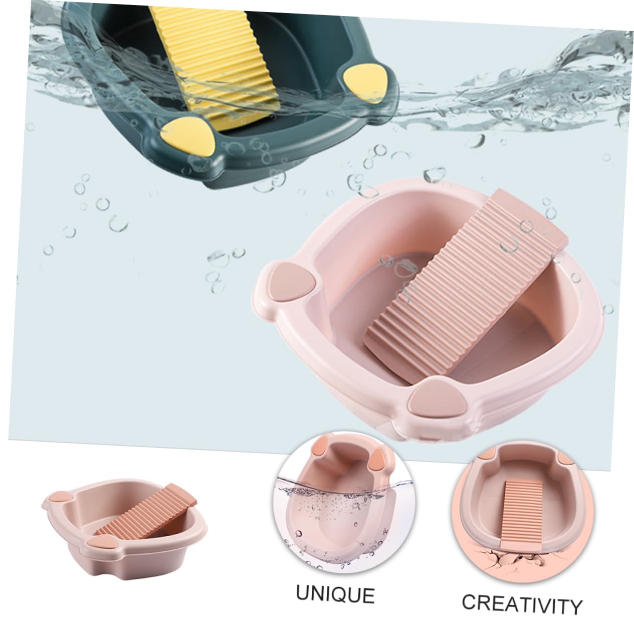 FONDOTIN 1 Set Wash Basin Mano Ropa Kitchen Board Home Hand Wash Clothes Basin Para Tools Mini Washing Basin for Clothing Lavadero Lavar Small Dormitory Laundry Basin Handwash Pink Pp