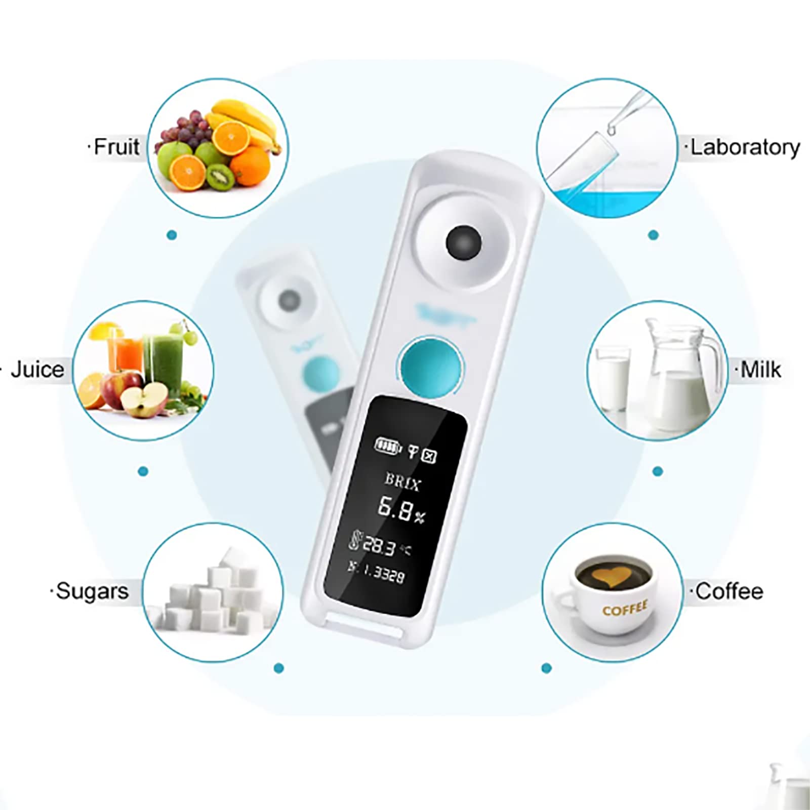 PODEC Coffee TDS Refractometer, Rechargeable Digital Brix Meter with App Save Data Function, 0~26% TDS Range and 0~32% BRIX Range, 0.01% Resolution & ATC 5~45°C, for Beer, Wine, Fruit and More