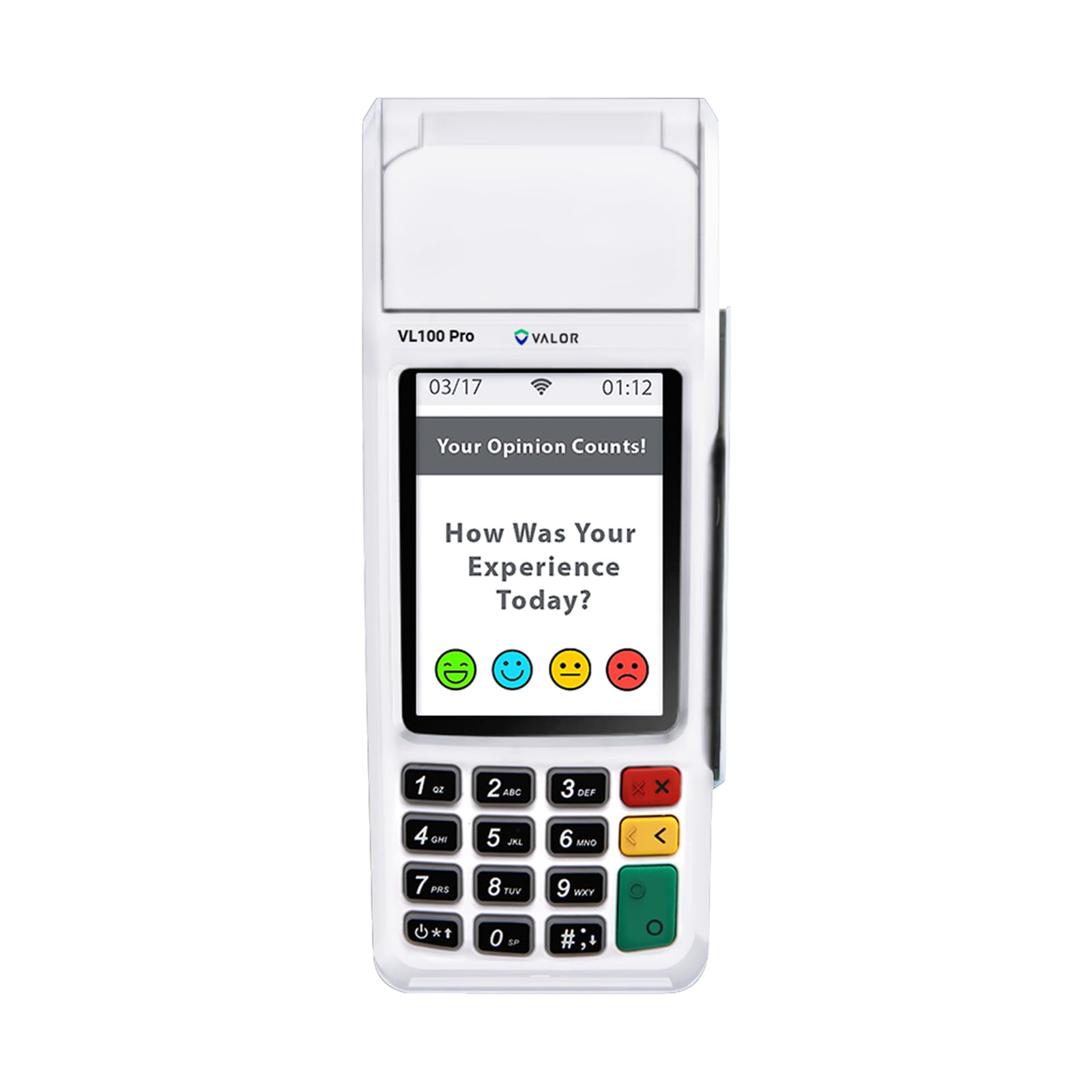 Valor PayTech VL100 Pro POS Countertop Terminal | Economically Efficient Solution with Dual Pricing, 3.5” Touchscreen, PCI PTS 6.x Certified, 128MB RAM, Wi-Fi/4G/Bluetooth Connectivity.