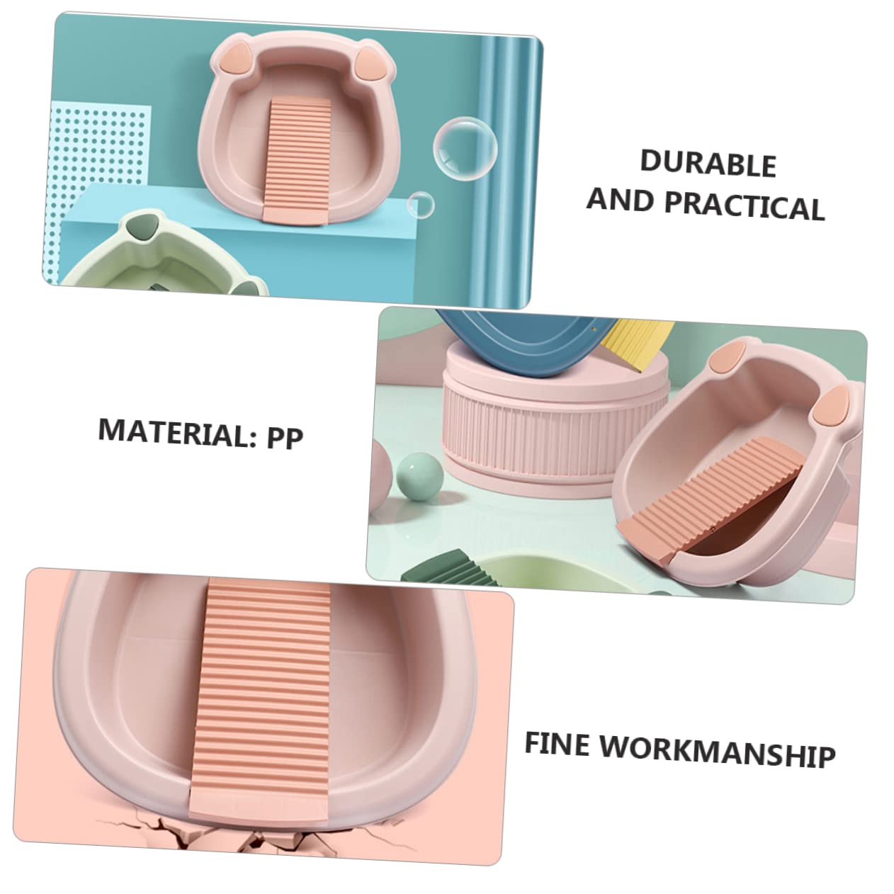 FONDOTIN 1 Set Wash Basin Mano Ropa Kitchen Board Home Hand Wash Clothes Basin Para Tools Mini Washing Basin for Clothing Lavadero Lavar Small Dormitory Laundry Basin Handwash Pink Pp