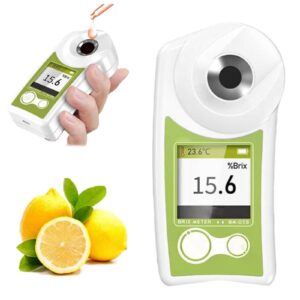 lhqya portable brix reader tester, digital brix refractometer, with display, 0-55% brix measuring range/ 0.2% sugar content accuracy/ 10℃-40℃ ambient temperature, for fruit drinks