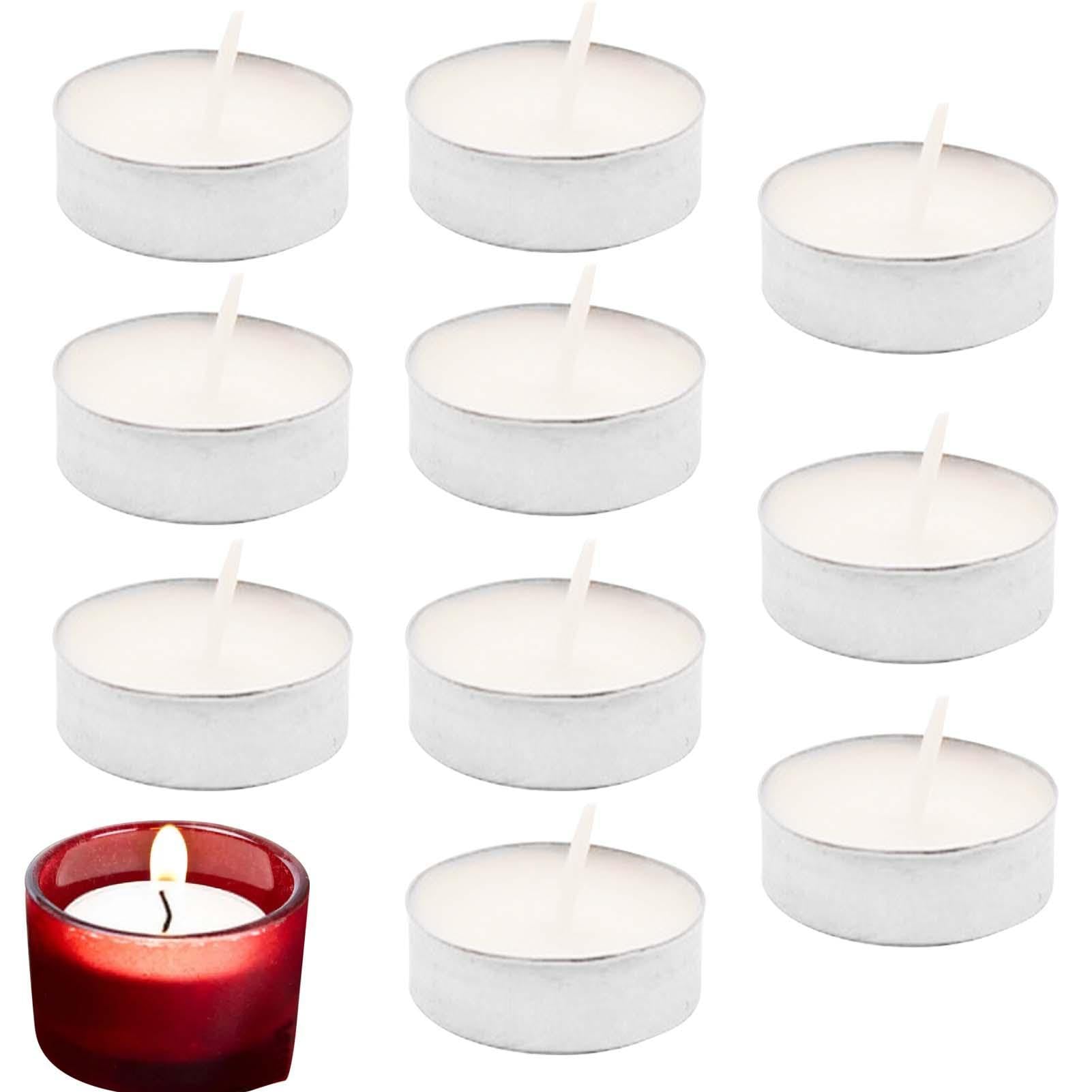 Minii Tealight Candles - 10-Pack Unscented White Votive Candles, Dripless Minii Candles | Portable Flameless Tealight Candles, Long-Lasting Smokeless Tea Lights for Weddings, Christmas, Home Décor