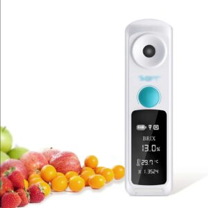 podec coffee tds refractometer, rechargeable digital brix meter with app save data function, 0~26% tds range and 0~32% brix range, 0.01% resolution & atc 5~45°c, for beer, wine, fruit and more