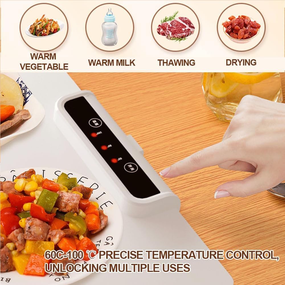 Flora Food Warmer, Fllora Adjustable Food Warmer, Flora Food Warmer Mat, Silicone Electric Warming Trays, Fast Heating Food Electric Warming Tray Adjustable Temperature Nano Coating (1pcs)