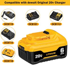 Xmenany 20V 6.0Ah Replacement for DeWalt 20V Max Battery X*R Lithium ion DCB206 DCB200 DCB204 DCB200 DCB201 DCB203 DCB181 DCB180,8-Pack