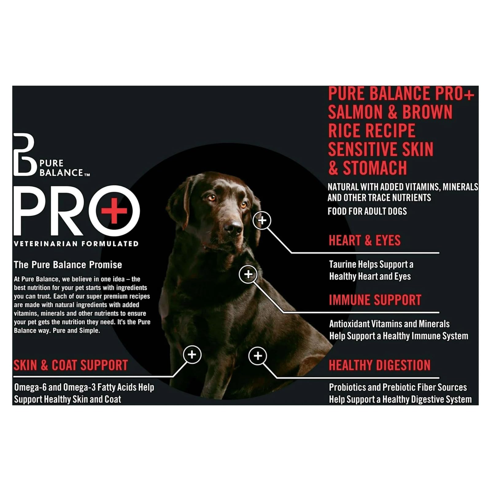 Pure Balance Pro+ Sensitive Skin & Stomach Dog Food, Salmon & Rice Recipe – Vet Formulated for Sensitive Dogs – Supports Skin Health, Digestive Health – 8LB Bag (This is A 8 LBS Bag)