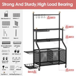 Housolution 3-Tier 5 Gallon Water Jug Holder with Garage Sports Equipment Organizer,Brown and Black