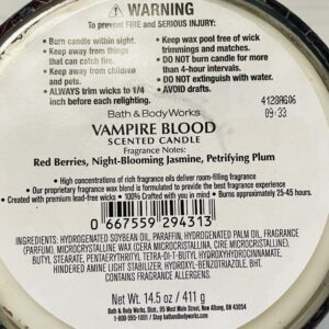 Bath and Body Works Vampire Blood with Skull Lid 3-Wick Candle