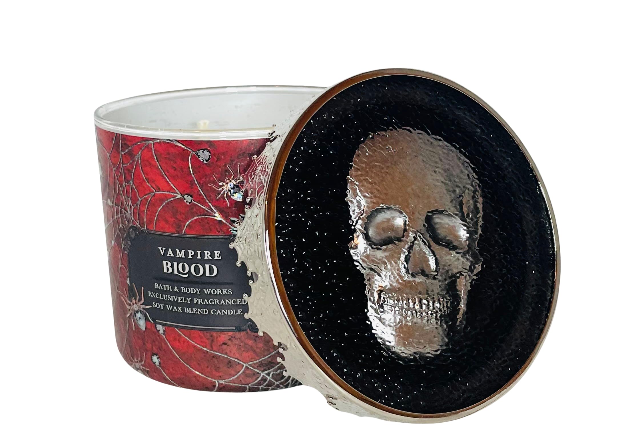 Bath and Body Works Vampire Blood with Skull Lid 3-Wick Candle