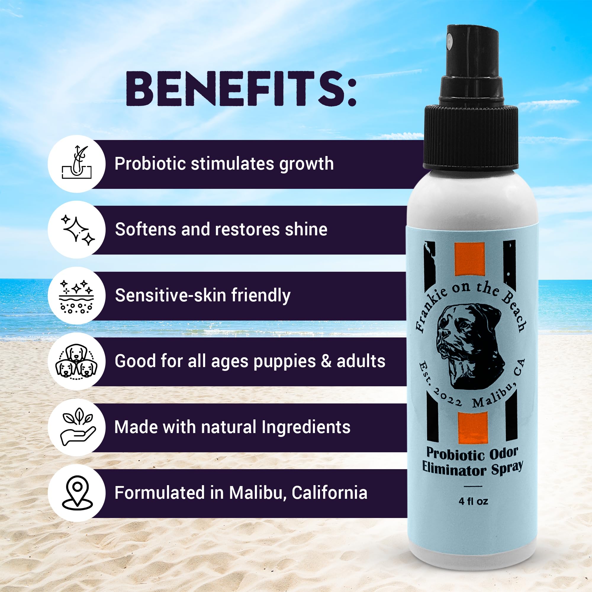 FRANKIE ON THE BEACH Probiotic Odor Eliminator Spray