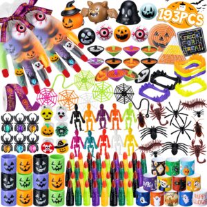 dmight halloween party favors, 193pcs halloween stuffed toys bulk birthday party decorations, goodie bags for party supplies, halloween games for kids