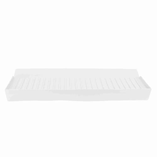 Sink Protector Expandable Silicone Mat, Prevent Cracking Scratching, 5 Degree Tilt Angle, Strong Compatibility, Trimmable Design for Double Basin Sink, Bathtub (White)